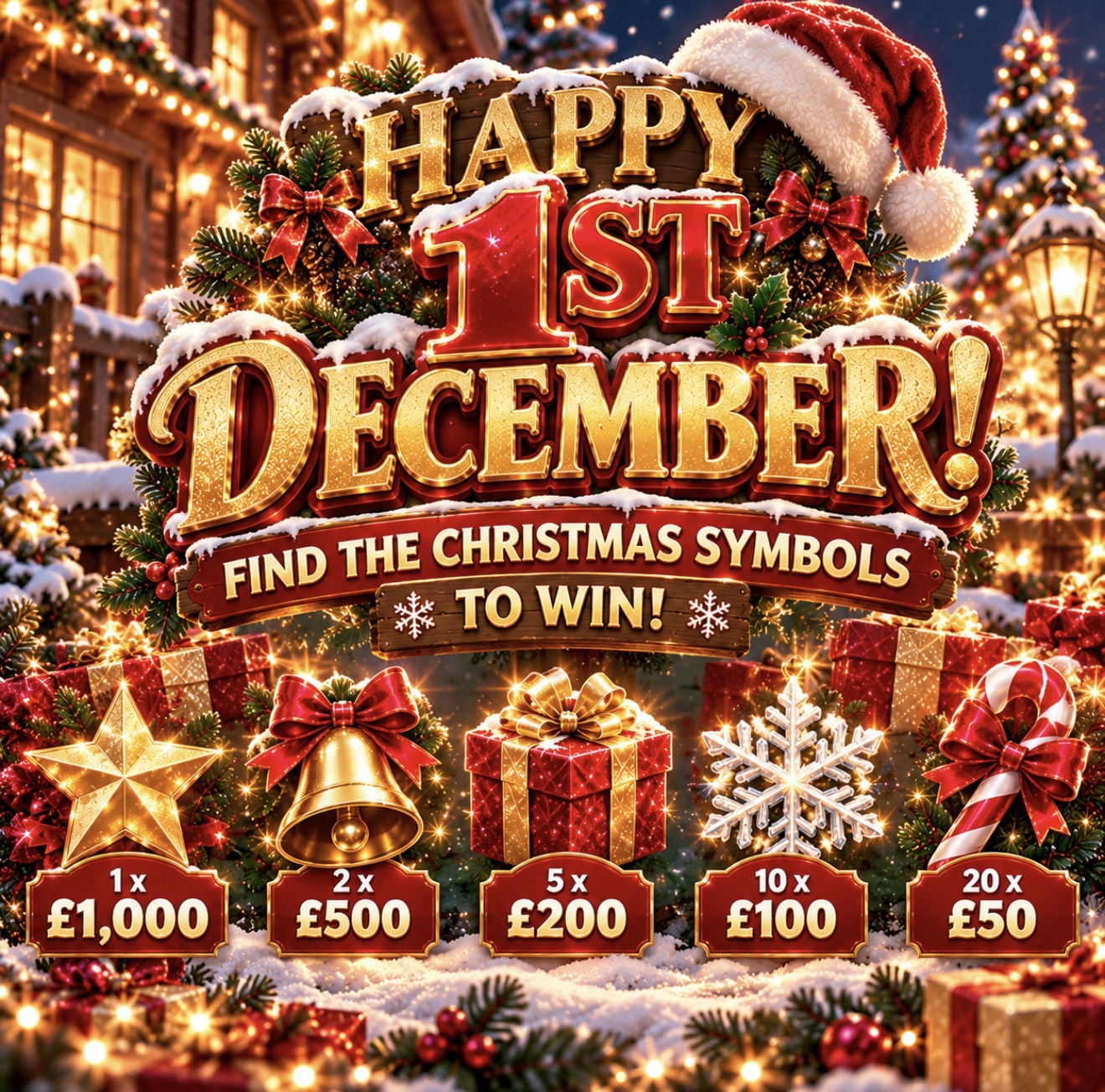 HAPPY 1ST OF DECEMBER! £500 MAIN PRIZE! 