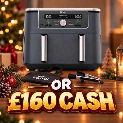 Ninja MAX 6-in-1 Dual Zone Air Fryer 9.5L or £160 CASH 🔥