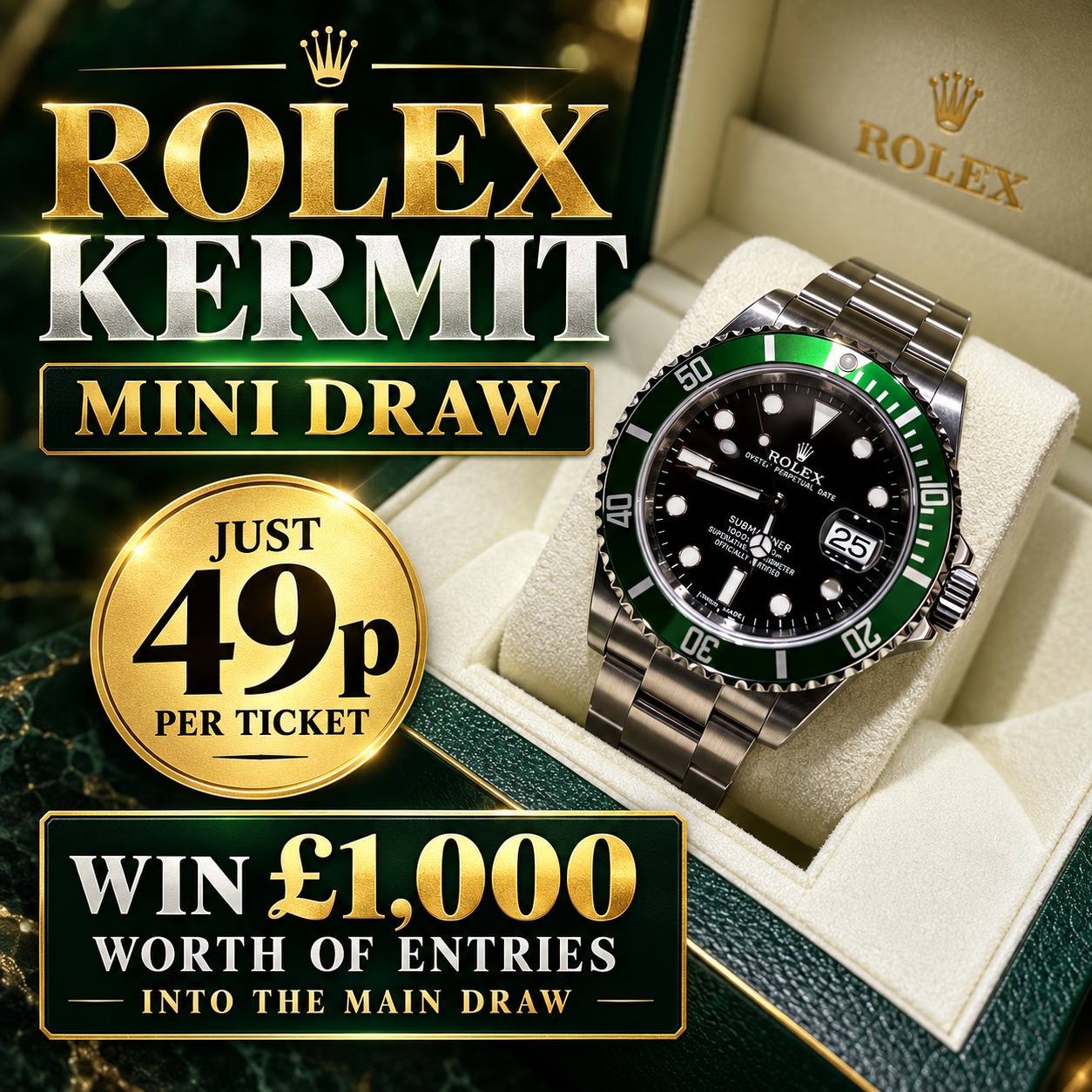 ROLEX SUBMARINER 'KERMIT' MINI DRAW