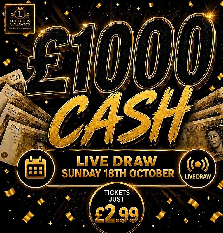 Win £1000 Cash (sunday 18th)