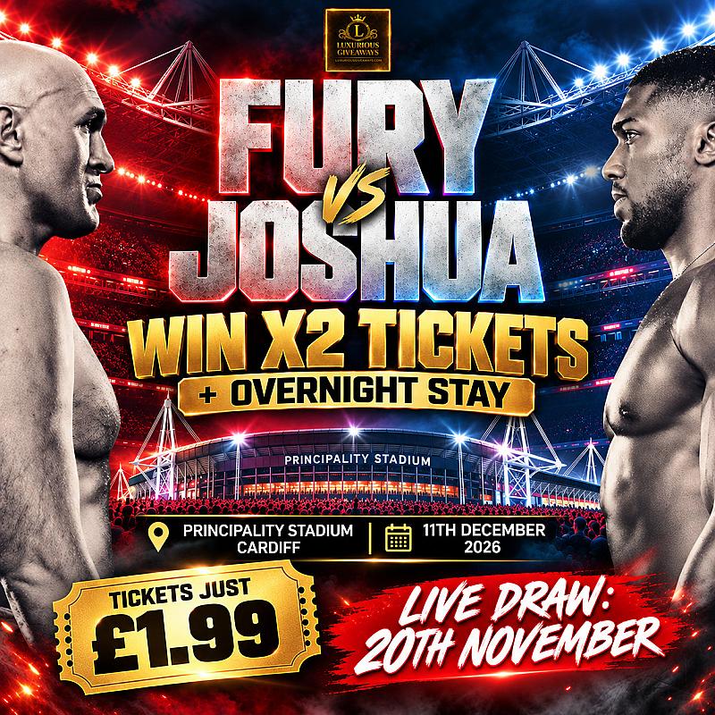Win x2 tickets to Fury v Joshua+overnight stay