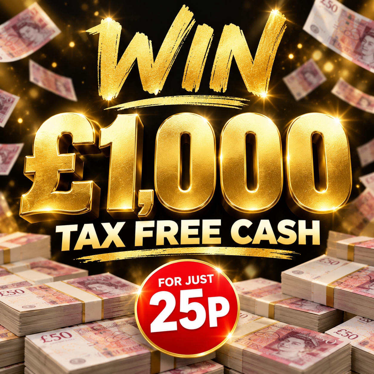 £1000 CASH FOR JUST 25P