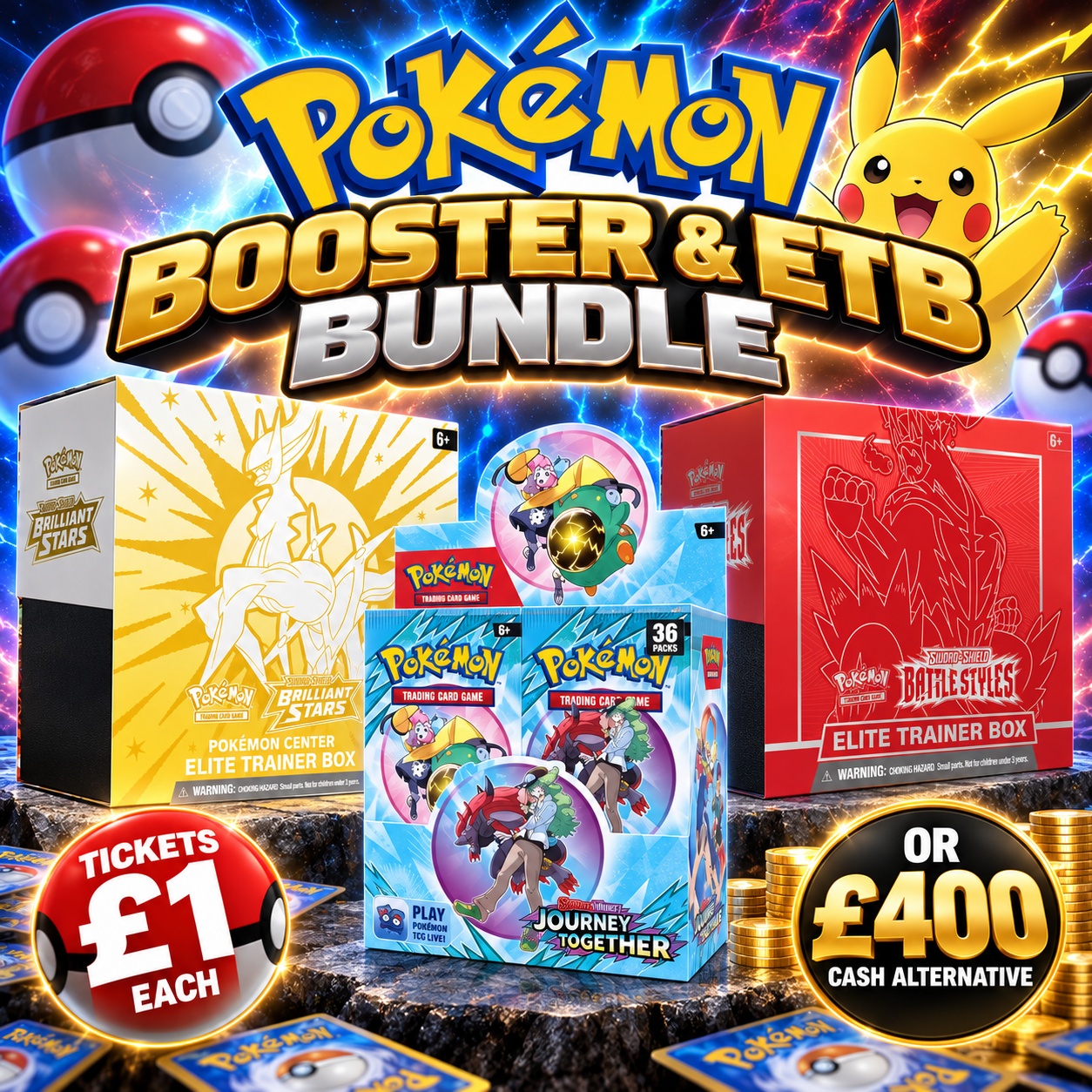 POKÉMON BOOSTER & ETB BUNDLE OR £400