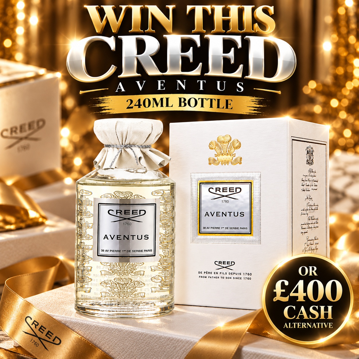 CREED AVENTUS 240ML OR £400 CASH