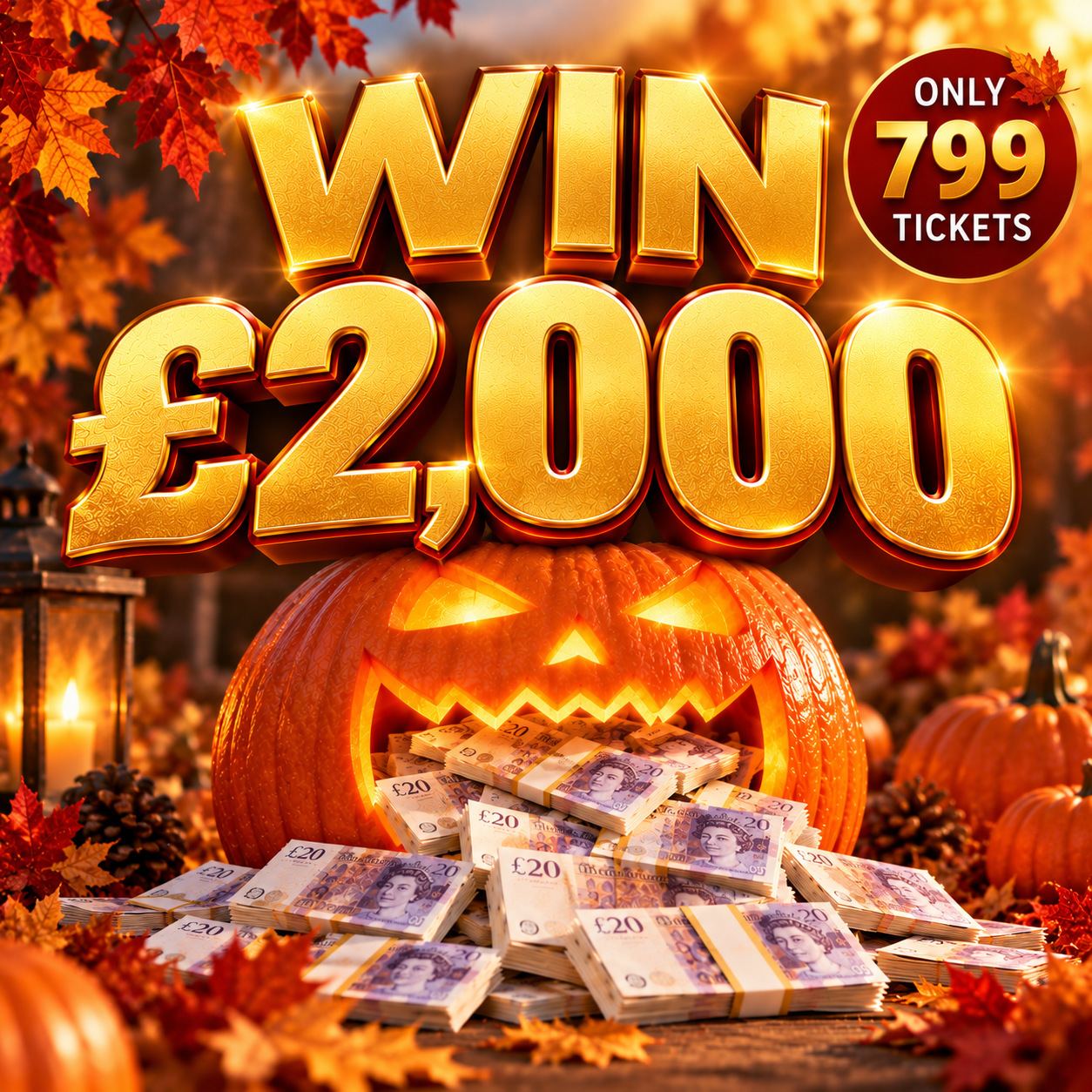 WIN £2,000 CASH - ONLY 799 TICKETS