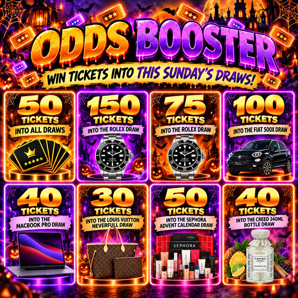 ODDS BOOSTER FOR DRAWS 1.11.26. £50 SITE CREDIT END PRIZE