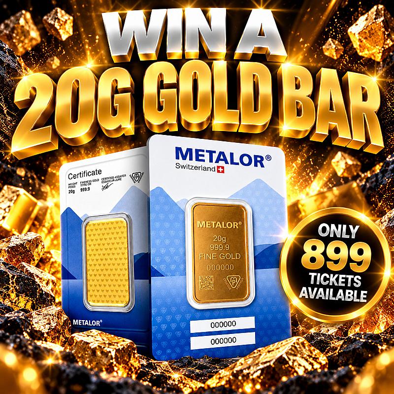 20G GOLD BAR OR £2,000 CASH