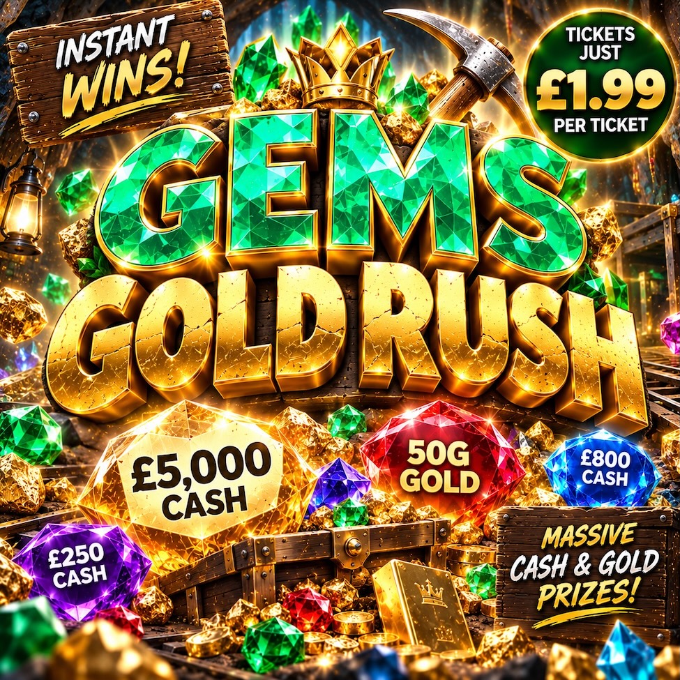 GEMS GOLD RUSH WIN UP TO 50G GOLD INSTANTLY