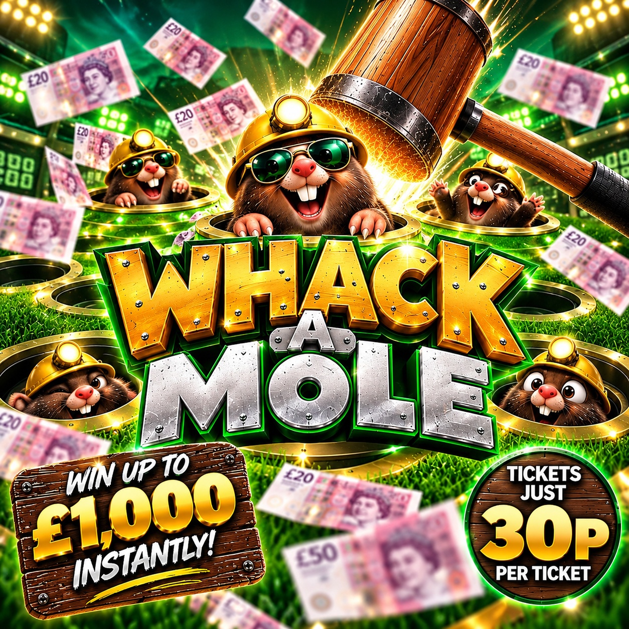 WHACK MOLE WIN UP TO £1000 INSTANTLY