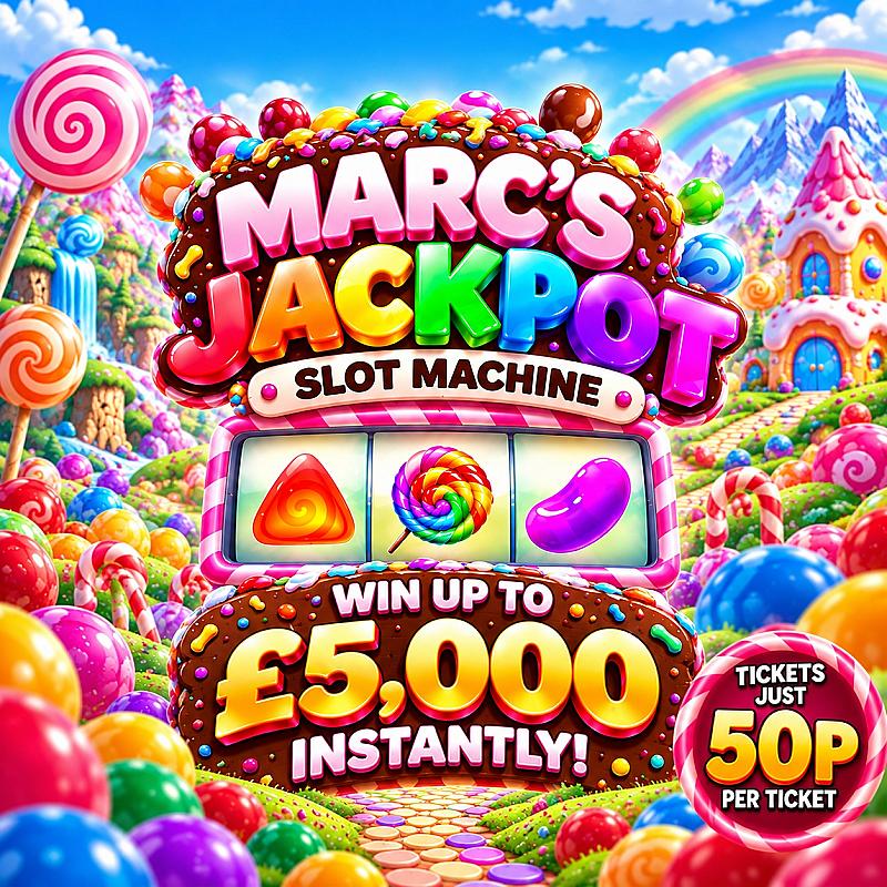 MARCS JACKPOT SLOTS WIN UP TO £5000 INSTANTLY FOR ONLY 50P