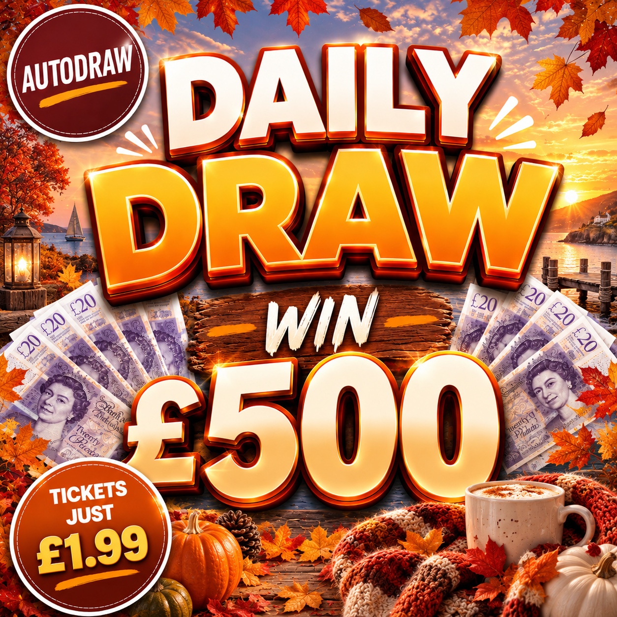 DAILY DRAW £500 CASH 26TH SEPTEMBER 26