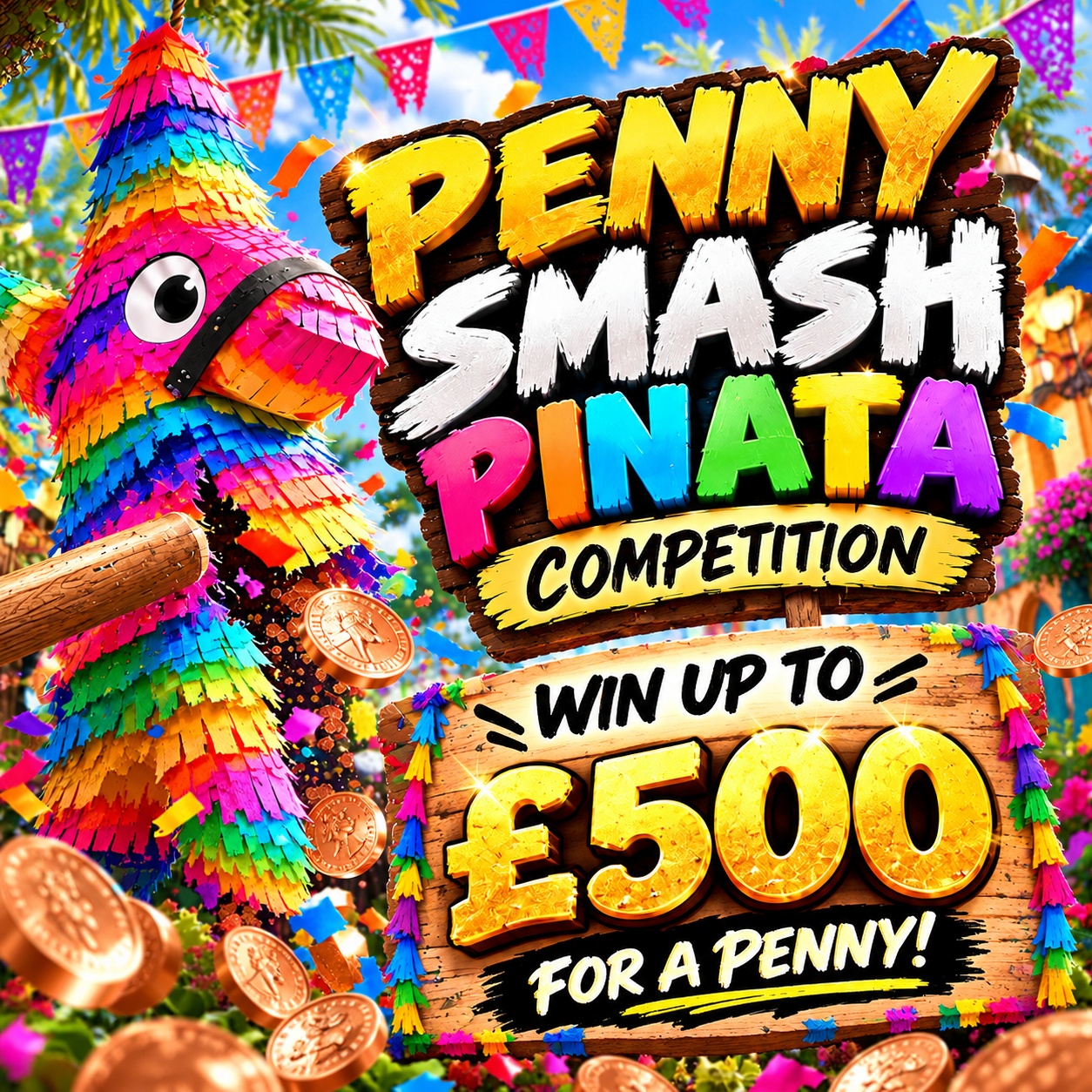 PENNY SMASH PINATA - WIN £500 INSTANTLY