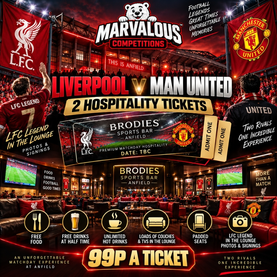 ⚽ LIVERPOOL V MAN UNITED | 2 VIP HOSPITALITY TICKETS AT ANFIELD ⚽