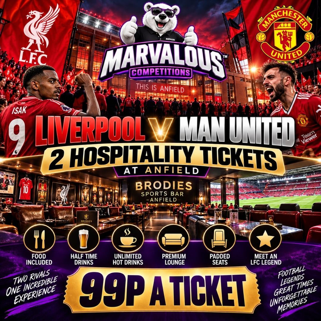 ⚽ LIVERPOOL V MAN UNITED | 2 VIP HOSPITALITY TICKETS AT ANFIELD ⚽