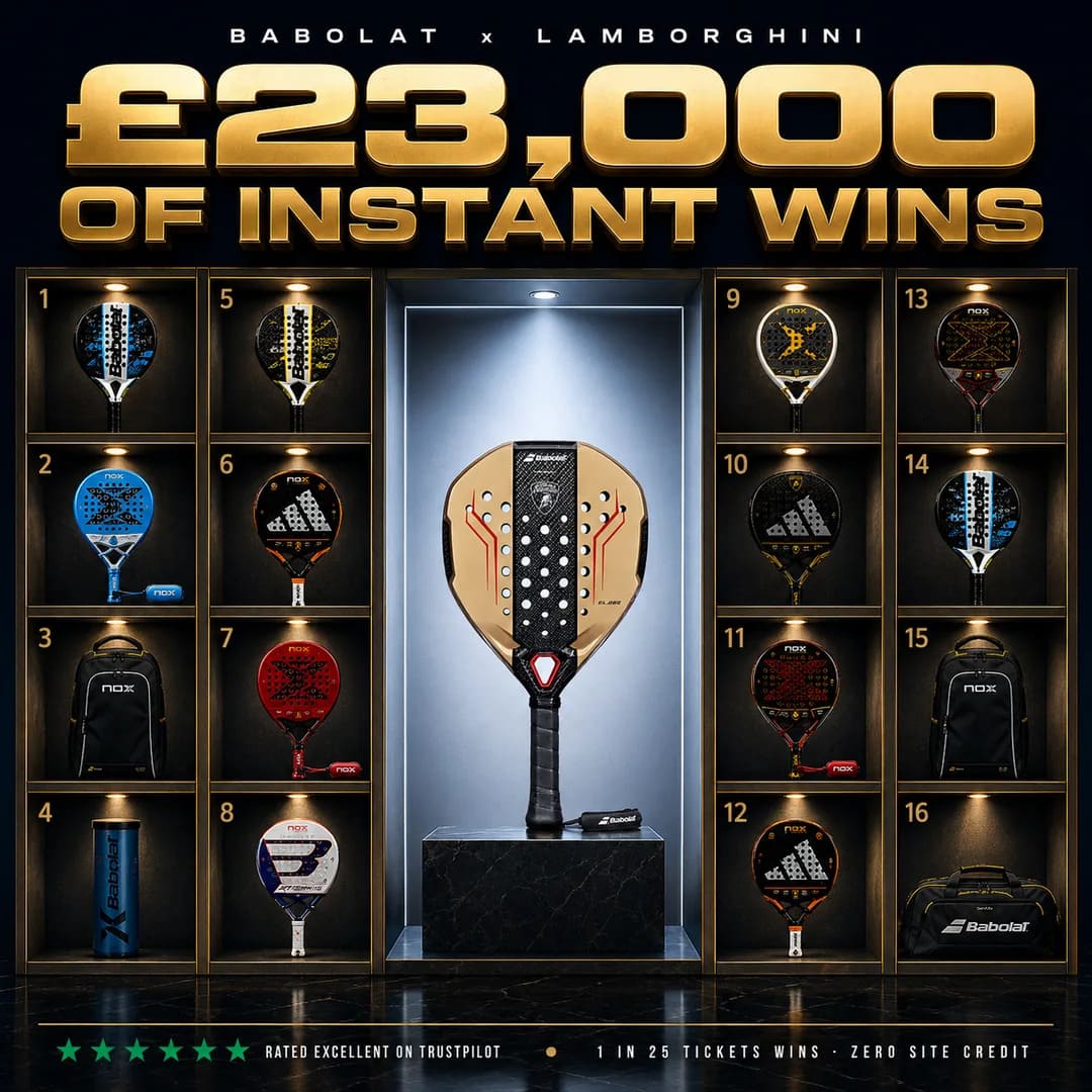 Win The Babolat x Lamborghini + £23,000 Of Padel Instant Wins