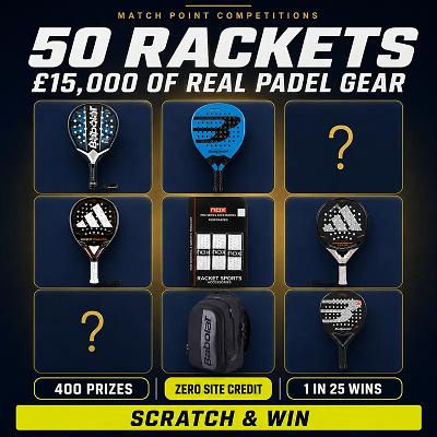 The £15,000 Mega Padel Scratch Card: 400 Prizes, 50 Rackets, Zero Site Credit