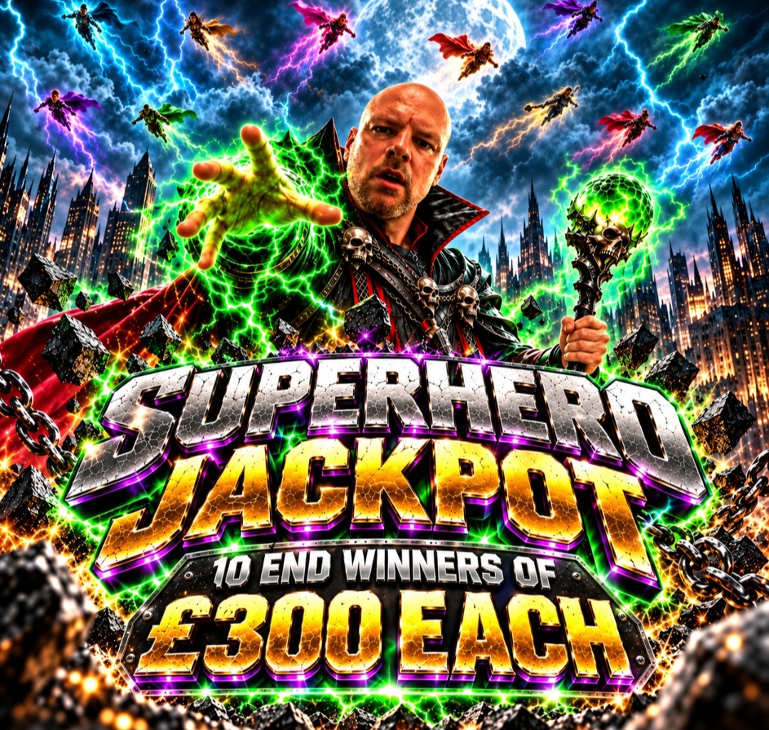 SUPERHERO JACKPOT ( 10 X £300 END WINNERS )