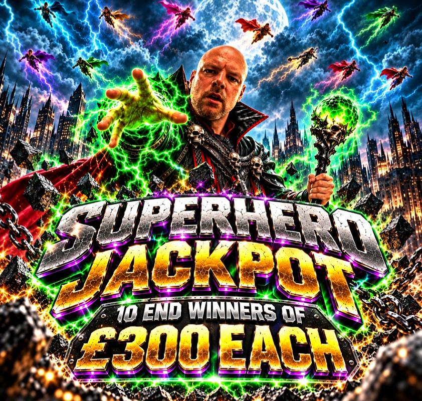 SUPERHERO JACKPOT ( 10 X £300 END WINNERS )
