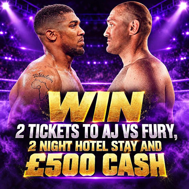 2 TICKETS TO ANTHONY JOSHUA v TYSON FURY 🥊+ Hotel + Spending Money 