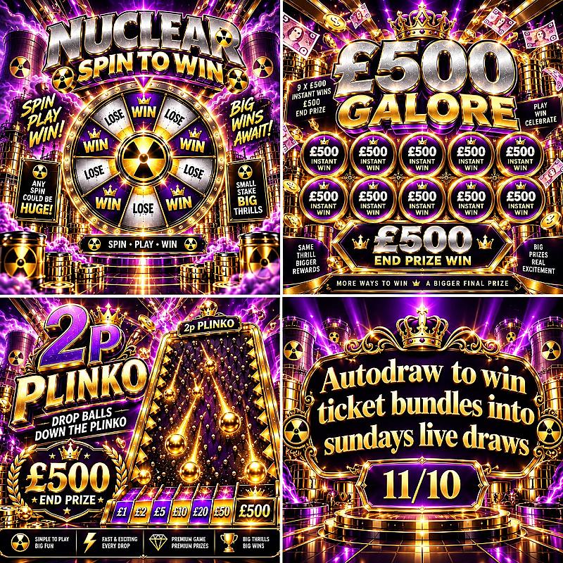 Daily Autodraw 1 to win ticket Bundle into this weeks live draws on 11/10