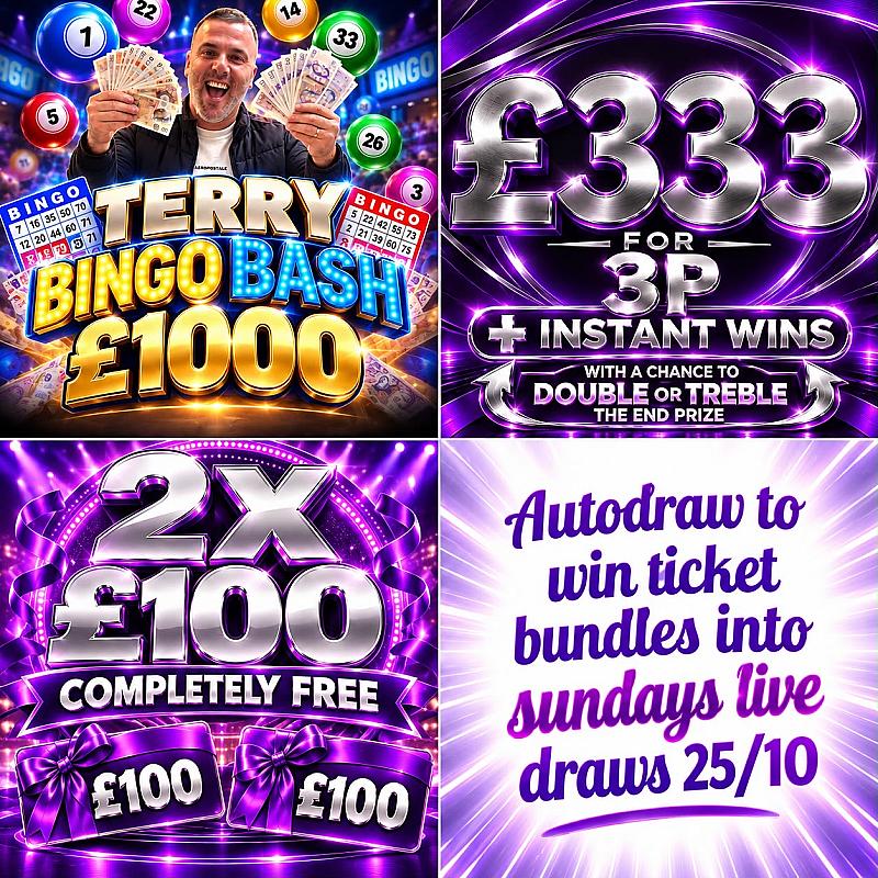 Daily Autodraw 5 to win ticket Bundle into this weeks live draws on 25/10