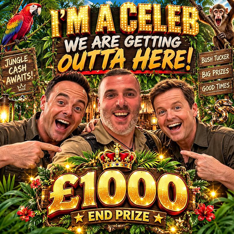 I'm a Celeb! We are getting out of here! £1000 End Prize and huge ticket ticket bundles instants