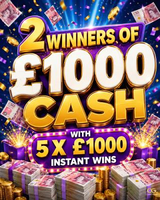 2 x Winners Of £1,000 Cash With 5 x £1,000s