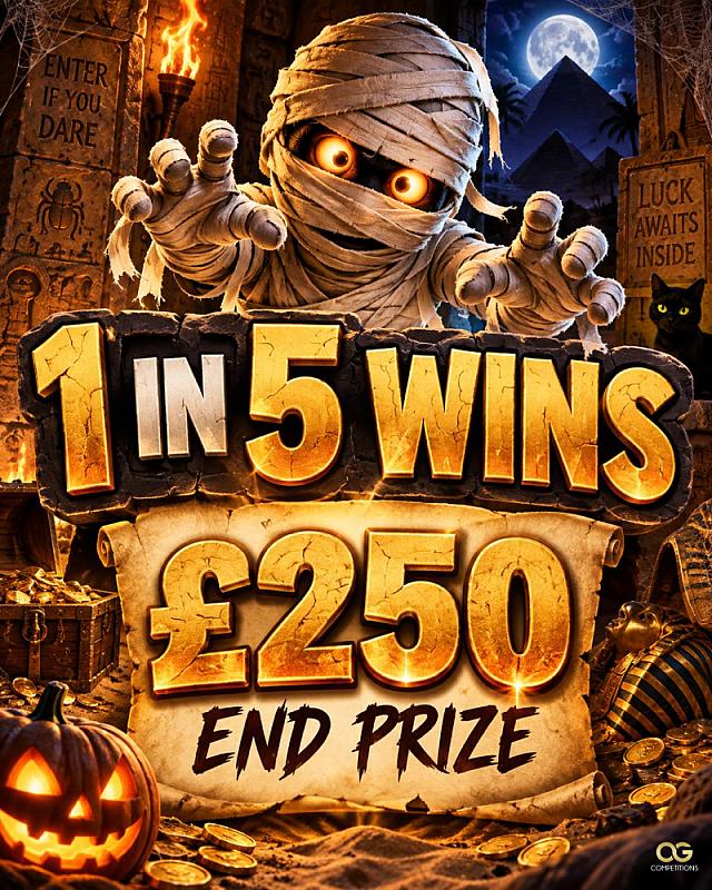 1 In 5 Wins £250 Cash