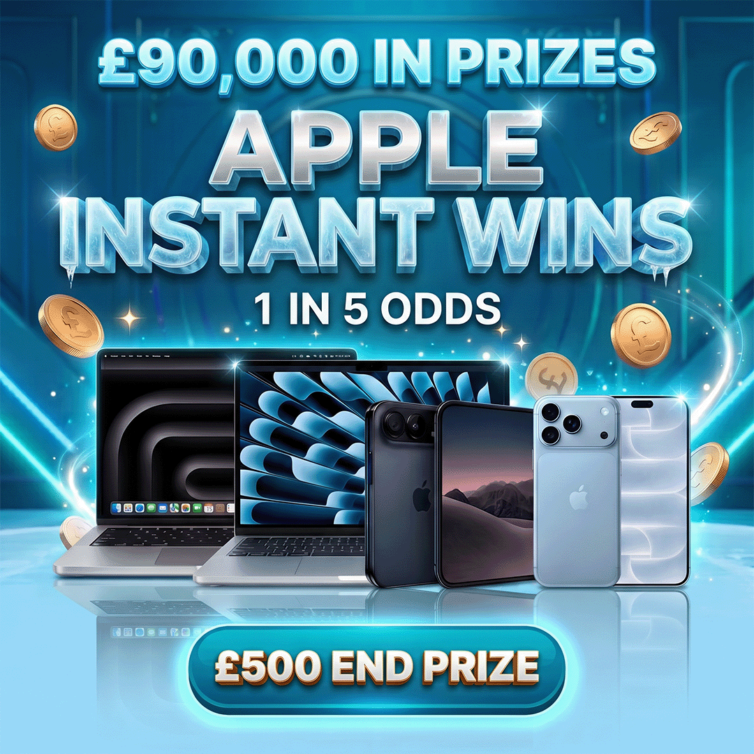 🍎APPLE INSTANT WINS | 1 IN 5 ODDS - £500 END PRIZE
