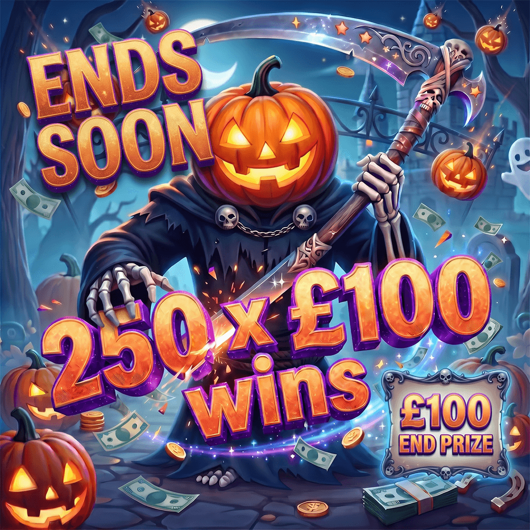 🎃250 X £100 WINS 💀- £100 END PRIZE