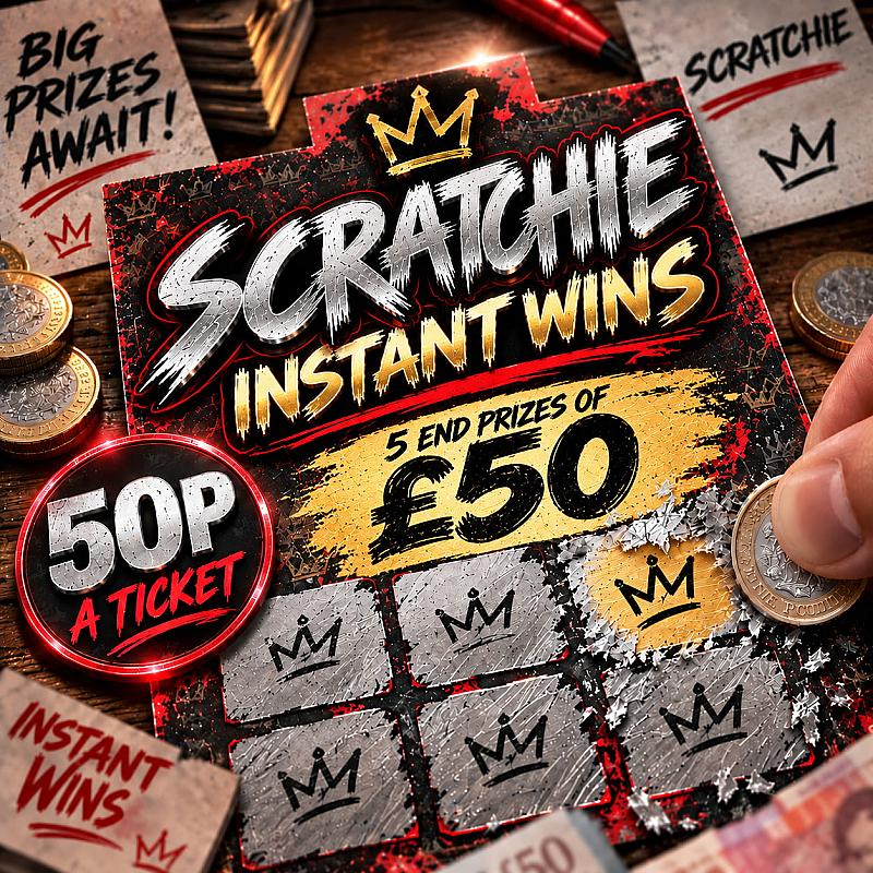 SCRATCHIE - 5 X £50 END PRIZE
