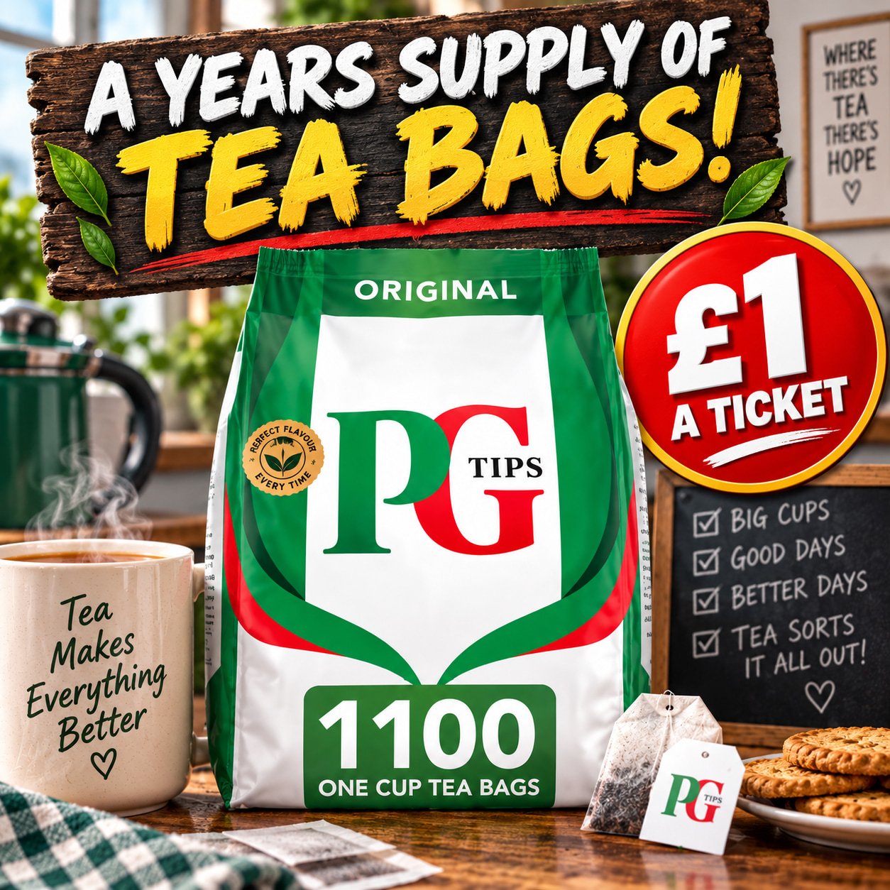 A YEARS SUPPLY OF TEA BAGS