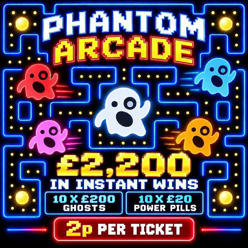 Phantom Arcade - £2,200 in instant wins for 2p a ticket