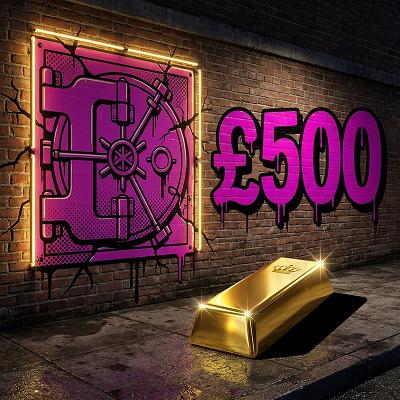 A Gold Bar: £500 Cash