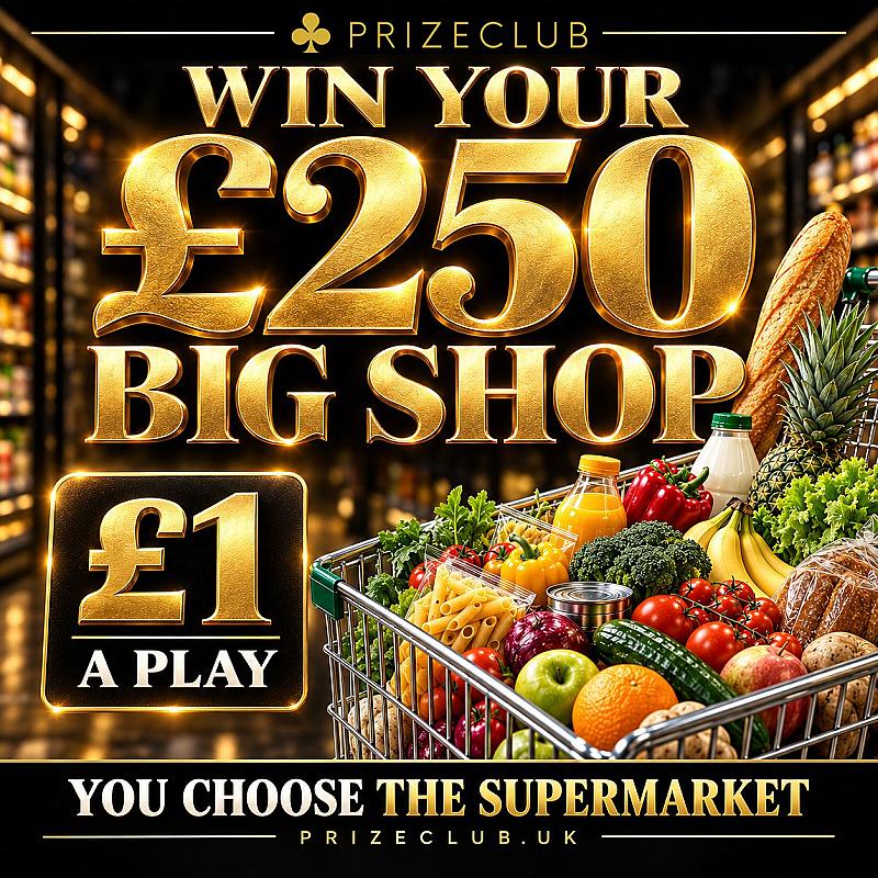 ONLY 599 TICKETS £250 BIG SHOP’S ON ME 🛒 | £1 A PLAY