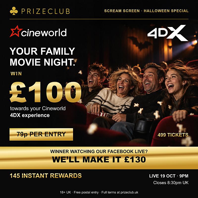 SCREAM SCREEN: £100 CINEWORLD 4DX NIGHT