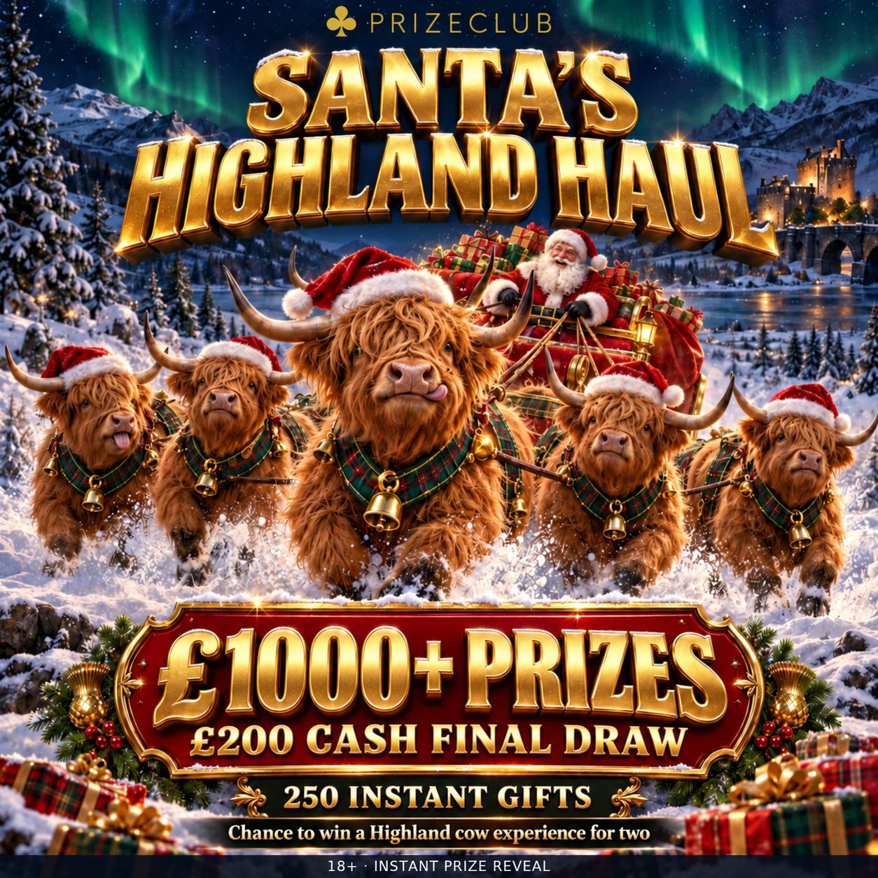 Santa's Highland Haul £200 Cash + 251 Instant Gifts £1000+