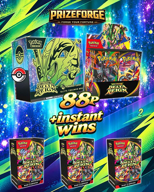 Win this Delta Reign Pokémon Center Elite Trainer Box & Booster Box + Instant Wins2