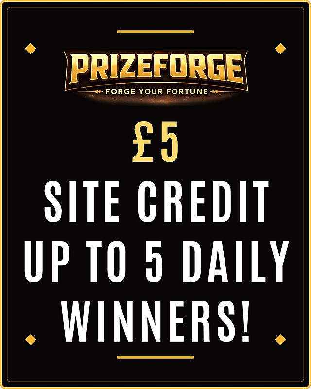 Win £5 Site Credit Daily - Up to 5 Winners!