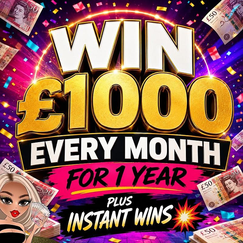 WIN £1000 EVERY MONTH FOR 1 YEAR