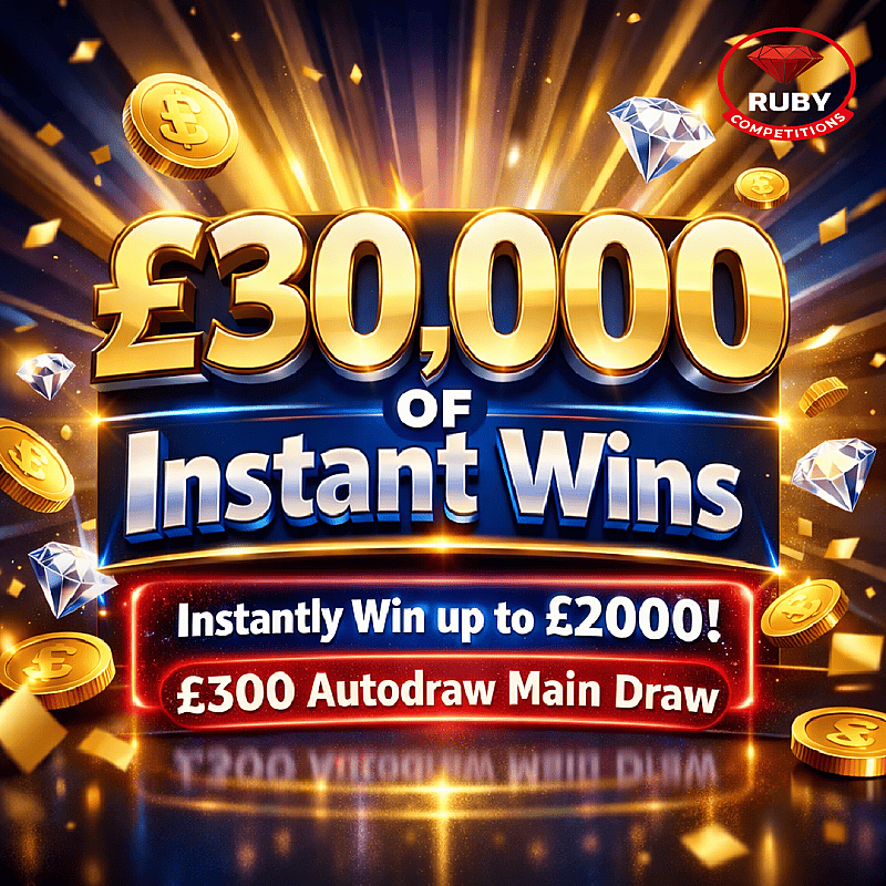 £30,000 Instant Win Pool + £300 Autodraw