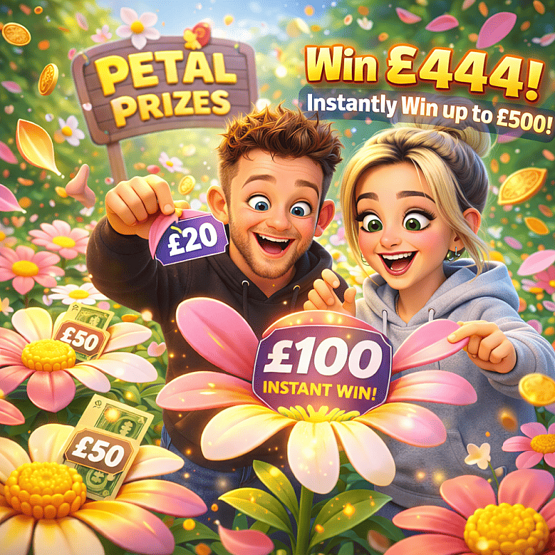 Petal Prizes - £444 Main Draw + £8000 Instant Win Pool