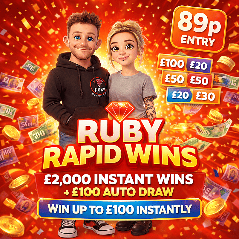 Ruby Rapid Wins £100 Autodraw + Instants up to £100