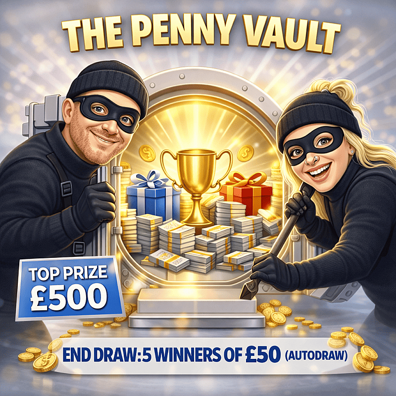 The Penny Vault - 5 Auto Winners + instant wins up to £500