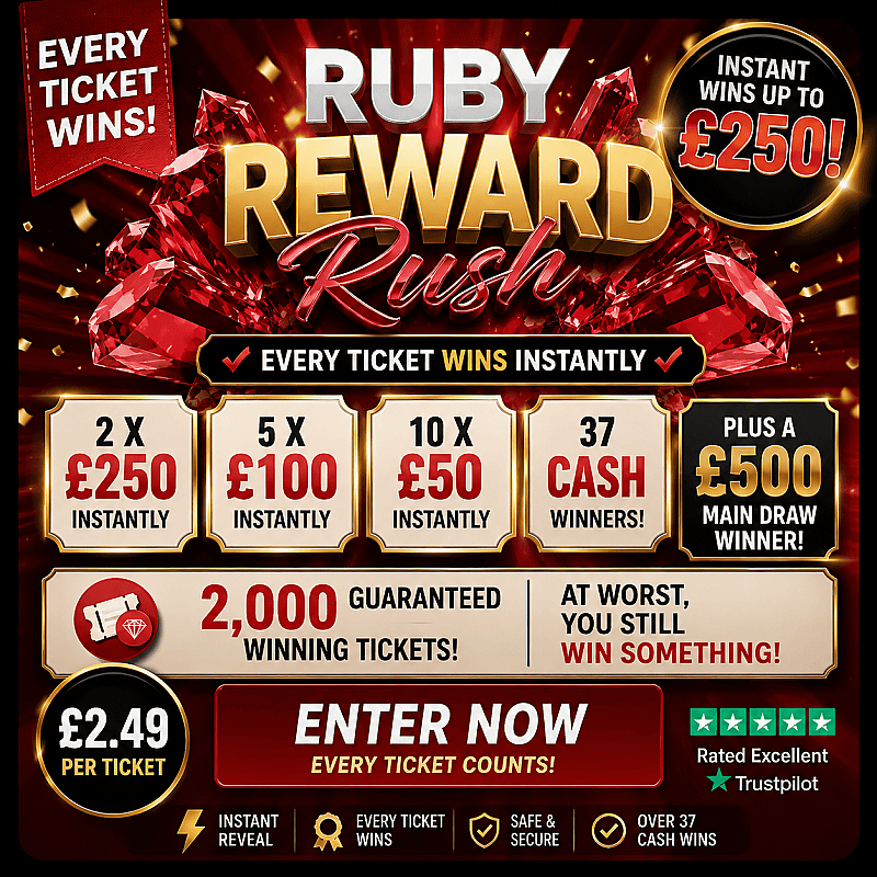Ruby Reward Rush ETIAW + £500 Main Draw