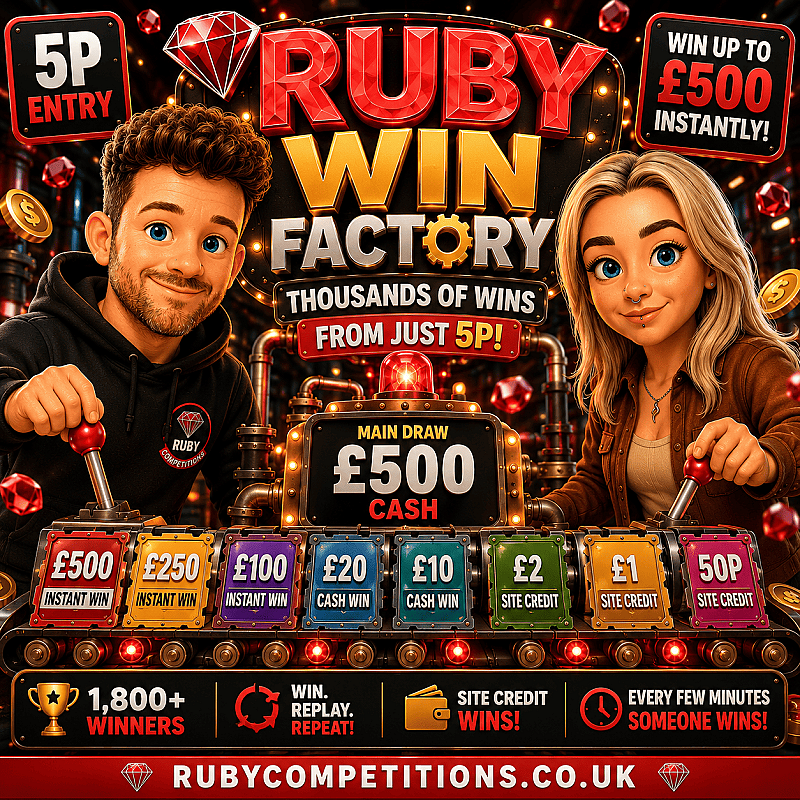 Ruby Win Factory £500 Main + Instant Wins