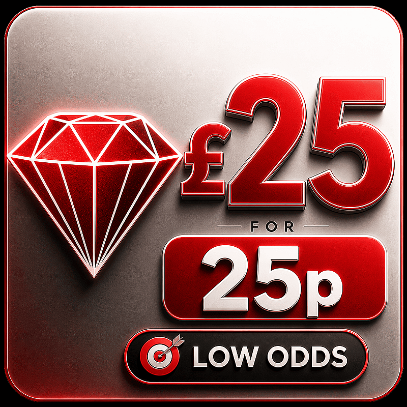 £25 for 25p LOW ODDS AUTODRAW 