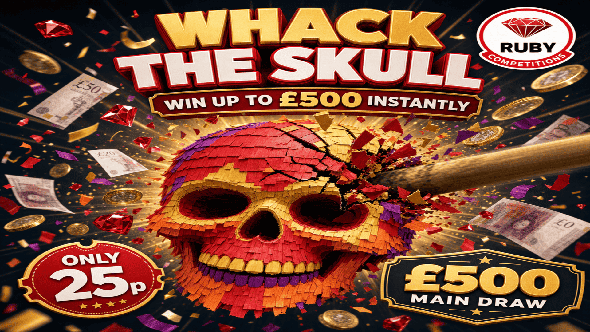 💀 Wack The Skull - £500 Main Draw +InstaWin up to £500