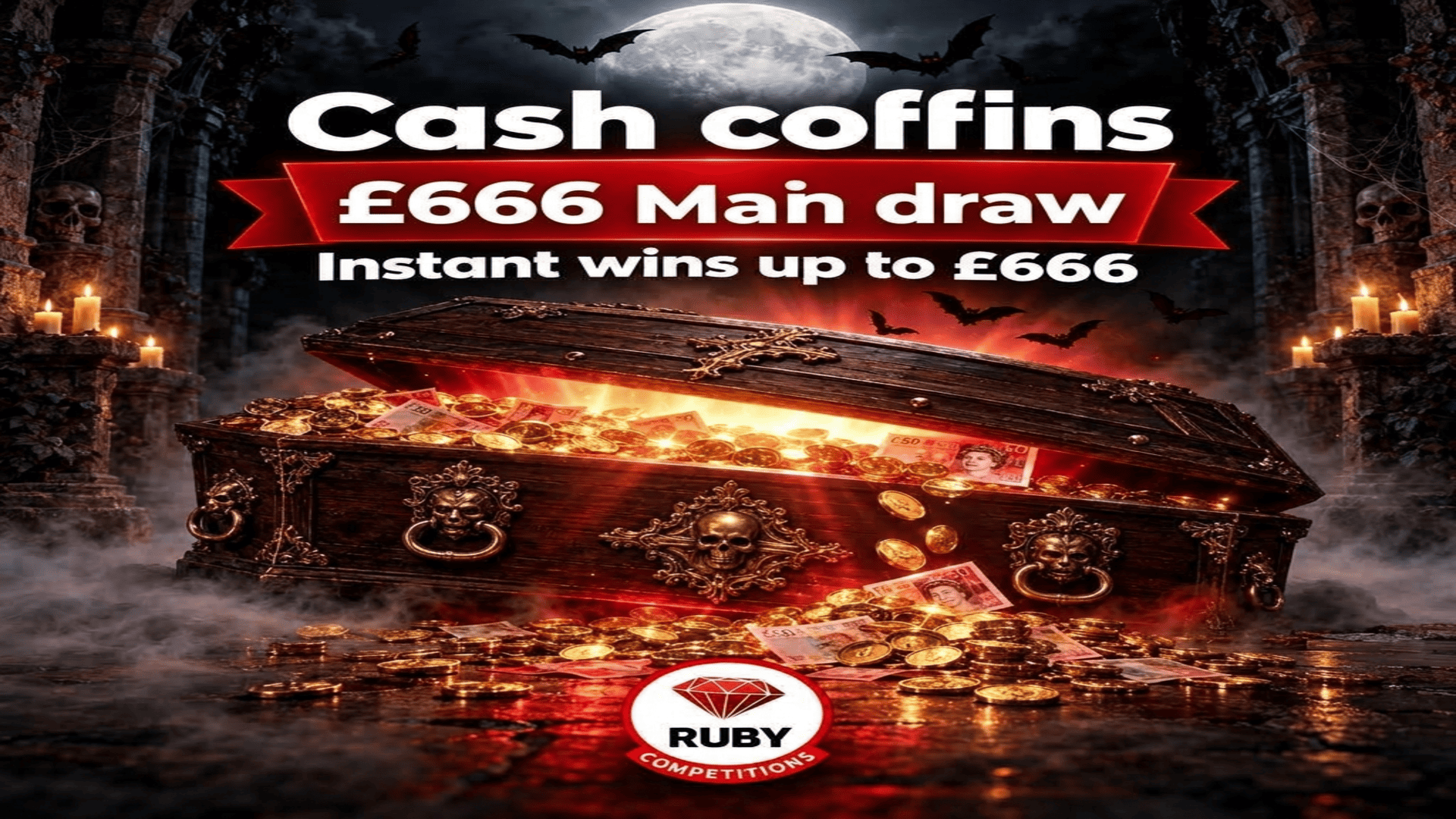 ⚰️ Cash Coffins £666 Main Prize + InstaWin up to £666!