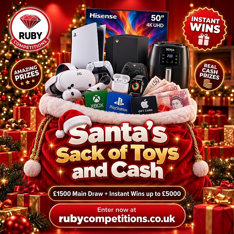 Santa's Sack of Toys and Cash - £1500 Main Draw + Cash and Prizes